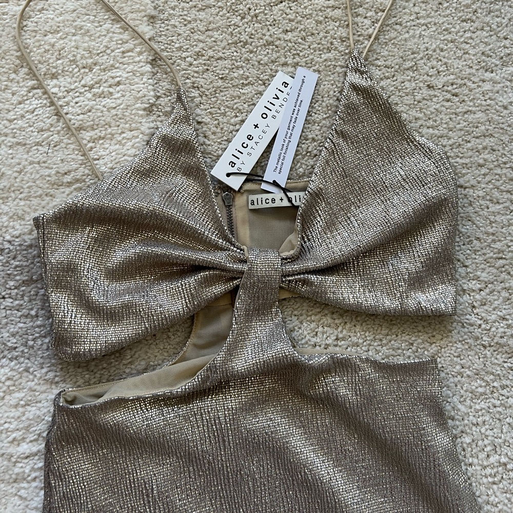 Alicia + oliva silver dress